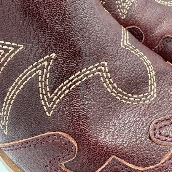 Chinese Laundry Fiona Ankle Western Cowgirl Leather Boots Intricate Stitching - Picture 9 of 12